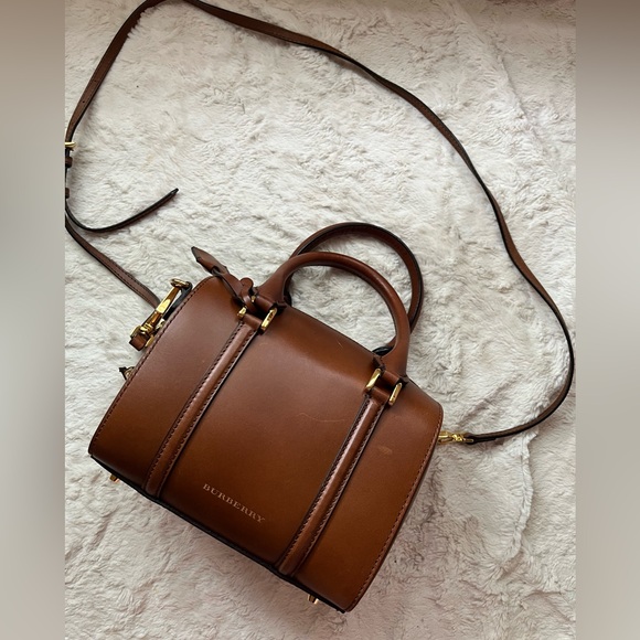 Burberry Handbags - Burberry Tan Brown Leather Bowler Bag